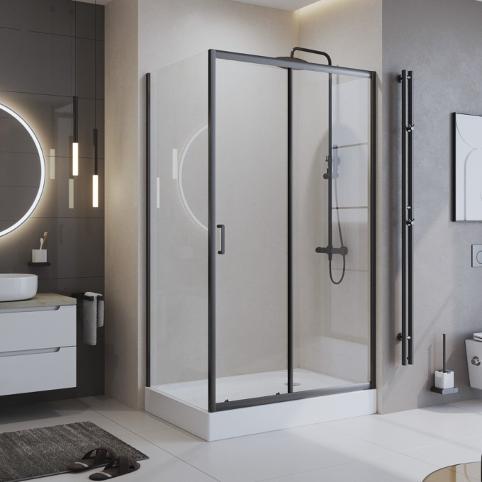 Душевой уголок BELBAGNO UNO-195-AH-1-110/70-C-NERO